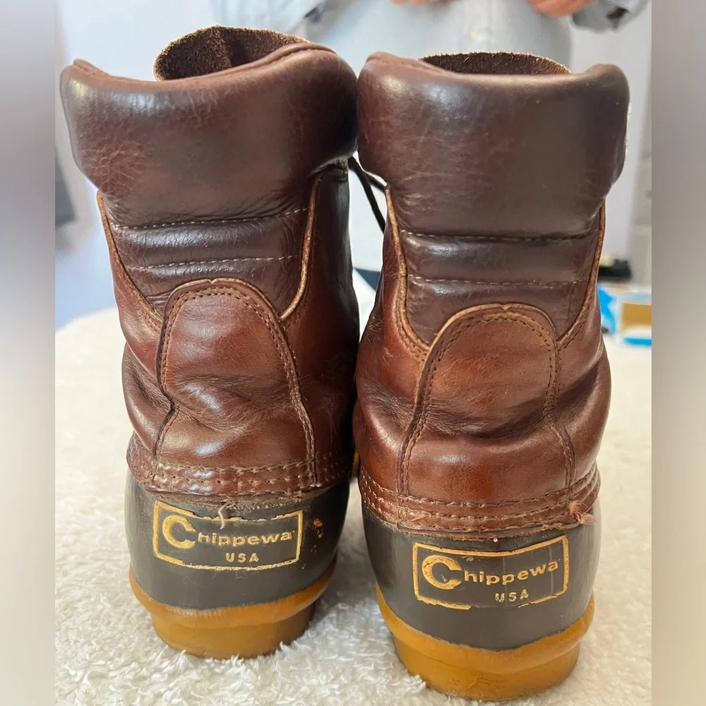 Vintage Chippewa USA Men’s Brown Duck Boots, Size 6M